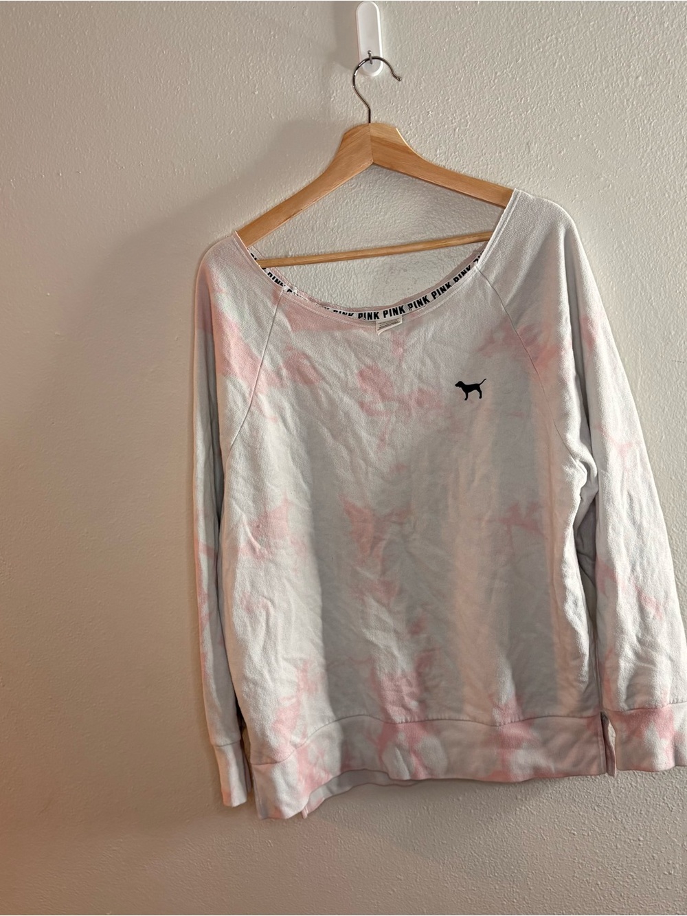PINK by Victoria's Secret Light Tie-Dye Sweatshirt — Pink/White